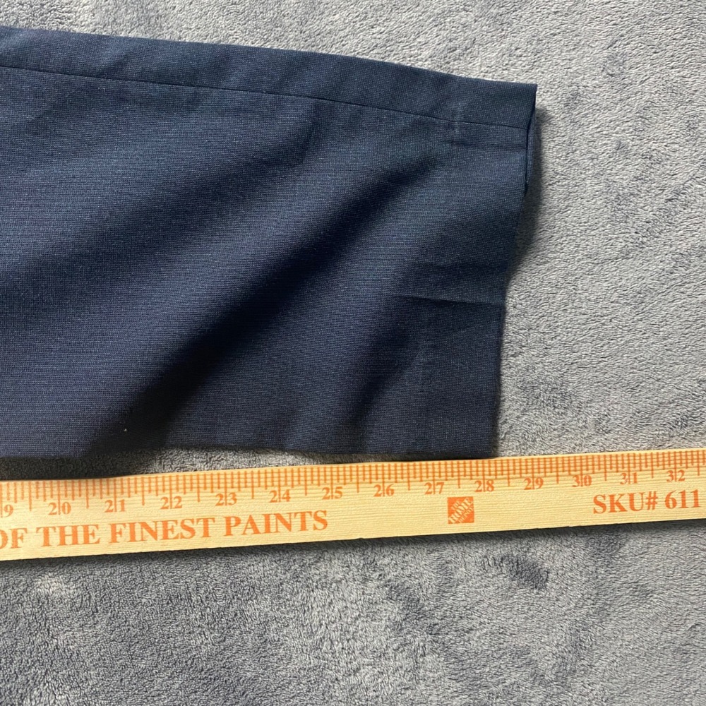 Perry Ellis Dress Pants Mens 32x30 Slim Fit Navy Blue Flat Front Trousers - Picture 4 of 8